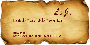 Lukács Jávorka névjegykártya